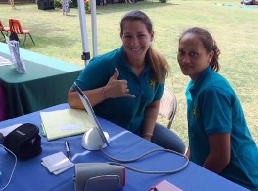 Brandy Cordeiro and Lono Grace, KRHCAI Health Career Volunteers