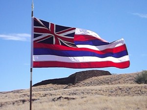 Hawaiian flag at Pu‘ukohola Heiau NHS