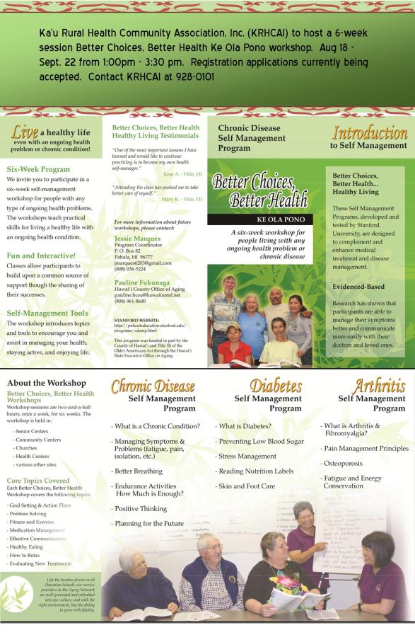 CDSMP Better Choices Better Health Flier announcement