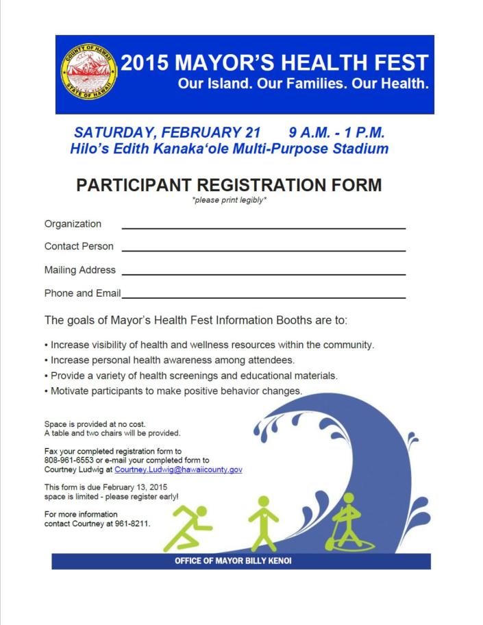 Mayor's Health Fest Registration