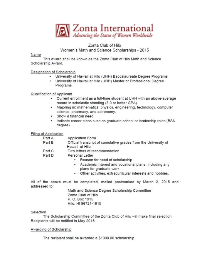 Zonta Math and Science