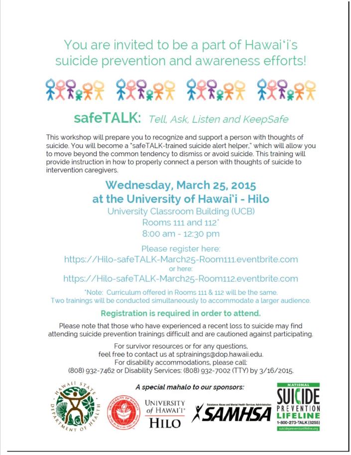 Safe Talk Flier